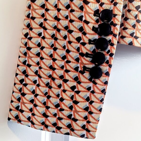 BCBGMaxAzria Sur Geometric Print Tuxedo Collar Blazer - Picture 4 of 7